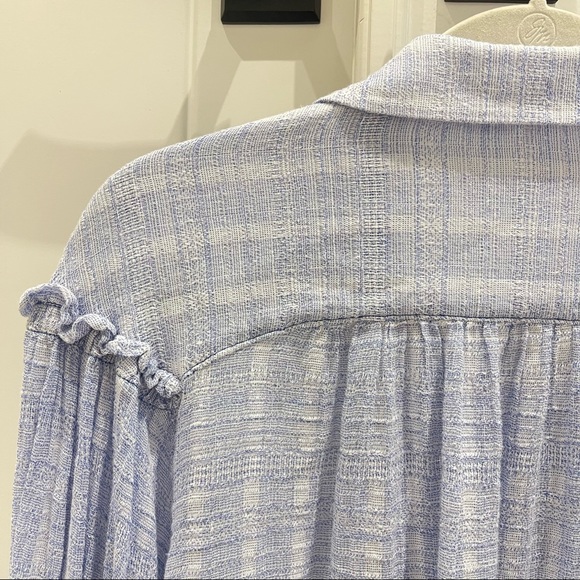 Free People Headed to the Highlands Button Up Top in Blue/White (XS) - Picture 6 of 11
